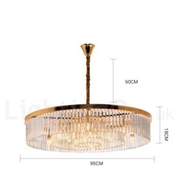 Sala de expoziții de lumini de candelabru de cristal K9 rotund de lux postmodern