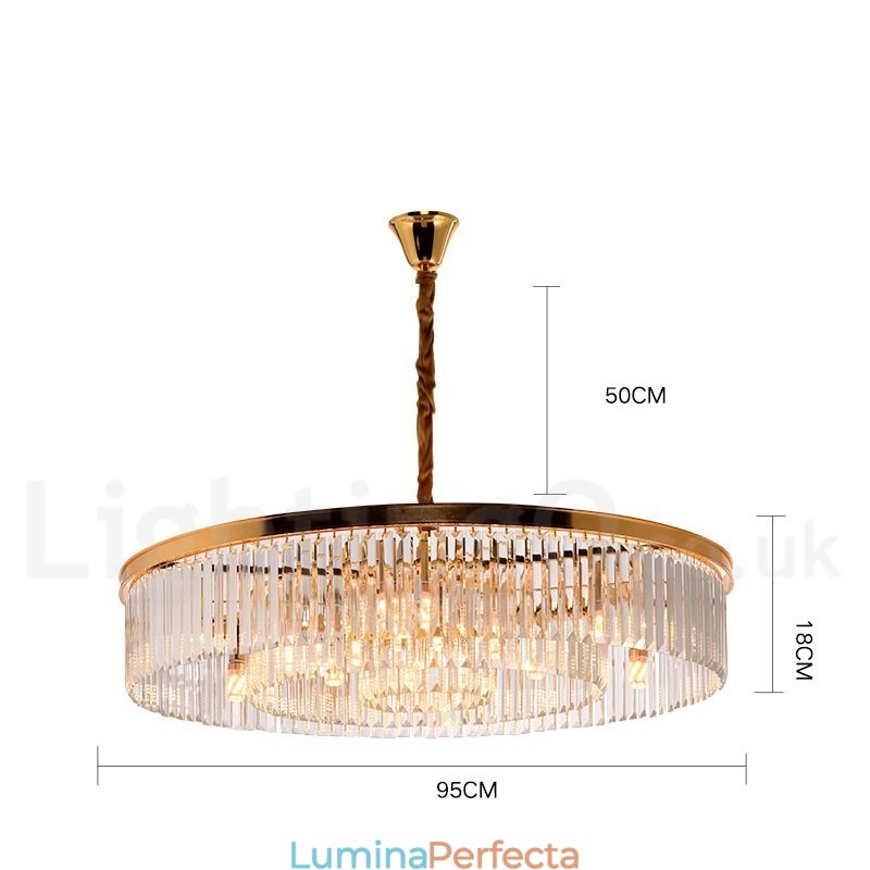 Sala de expoziții de lumini de candelabru de cristal K9 rotund de lux postmodern