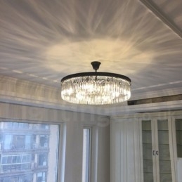 Sala de expoziții de lumini de candelabru de cristal K9 rotund de lux postmodern