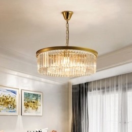 Sala de expoziții de lumini de candelabru de cristal K9 rotund de lux postmodern
