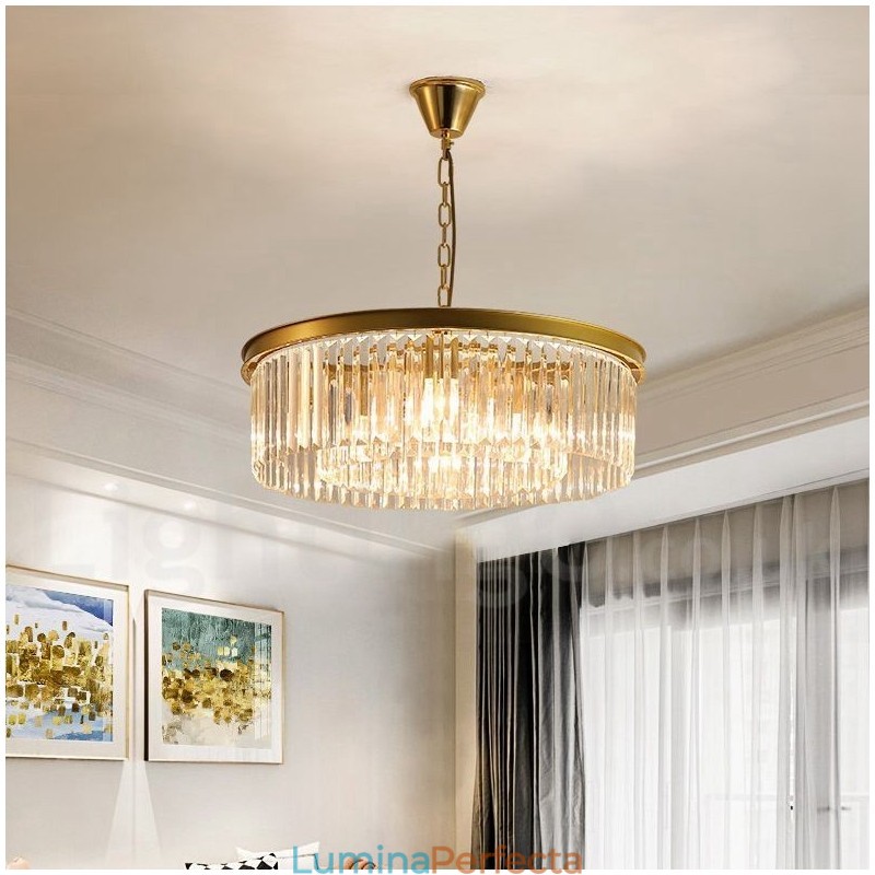 Sala de expoziții de lumini de candelabru de cristal K9 rotund de lux postmodern