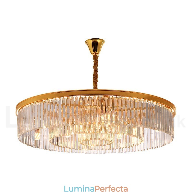 Sala de expoziții de lumini de candelabru de cristal K9 rotund de lux postmodern