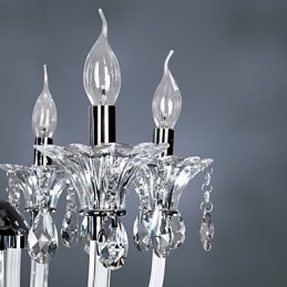 Candelabru de cristal elegant cu 6 lumini in bec de lumanare