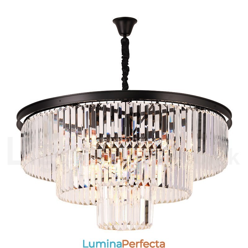 Sala de expoziții de lumini de candelabru cu pandantiv de cristal K9 rotund de lux postmodern