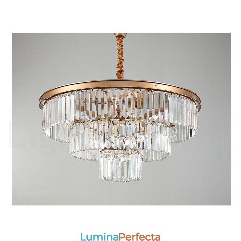 Sala de expoziții de lumini de candelabru cu pandantiv de cristal K9 rotund de lux postmodern