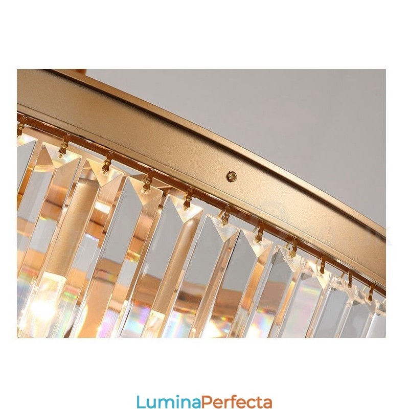 Sala de expoziții de lumini de candelabru cu pandantiv de cristal K9 rotund de lux postmodern