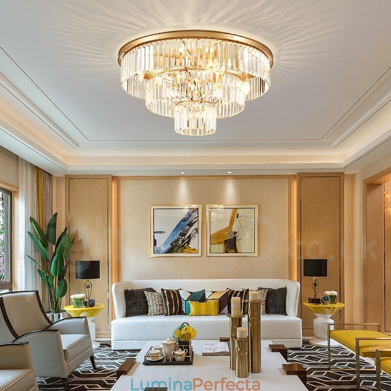 Sala de expoziție de plafoniere rotunde K9 de lux postmodernă cu montare încastrabilă