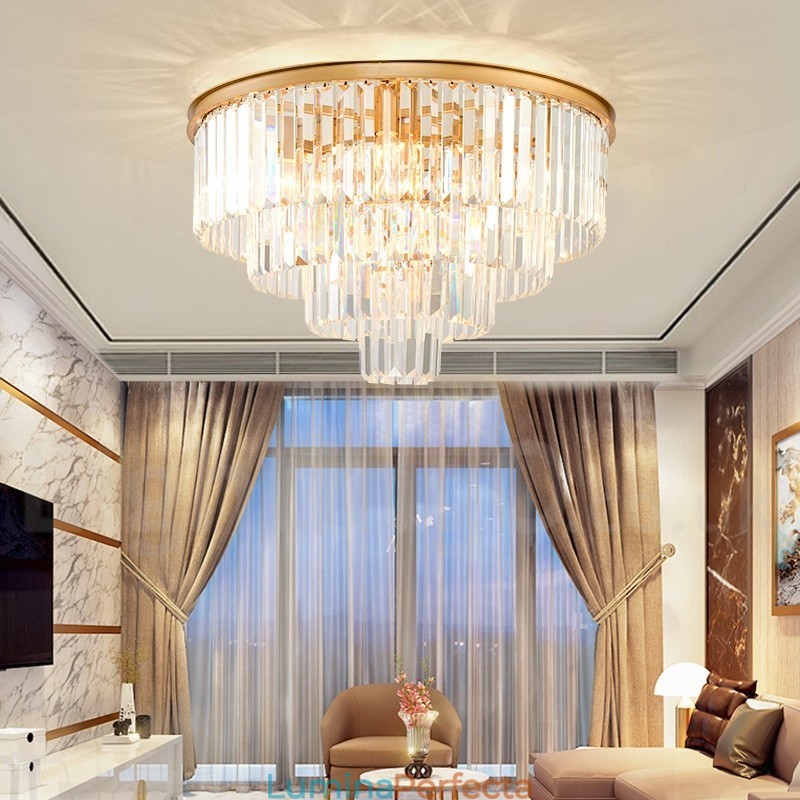 Sala de expoziție de plafoniere rotunde K9 de lux postmodernă cu montare încastrabilă