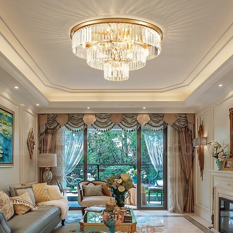 Sala de expoziție de plafoniere rotunde K9 de lux postmodernă cu montare încastrabilă