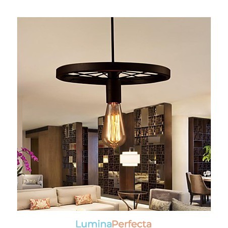 Lampă suspendată industrială cu 1 lumină, vintage, în nuanță de fier Lampă suspendată industrială cu 1 lumină, vintage, în nuanță de fier