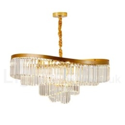 Sala de expoziții candelabru cu pandantiv din cristal K9 rotund de lux postmodern din aur