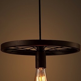 Lampă suspendată industrială cu 1 lumină, vintage, în nuanță de fier