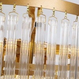Sala de expoziții candelabru cu pandantiv din cristal K9 rotund de lux postmodern din aur