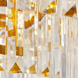 Sala de expoziții candelabru cu pandantiv din cristal K9 rotund de lux postmodern din aur