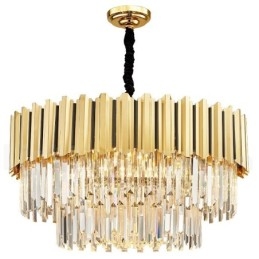 Anul acesta Sala de expoziții Candelabru cu pandantiv din cristal K9 de lux postmodern de aur