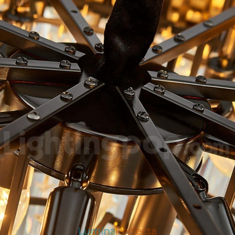 Anul acesta Sala de expoziții Candelabru cu pandantiv din cristal K9 de lux postmodern de aur