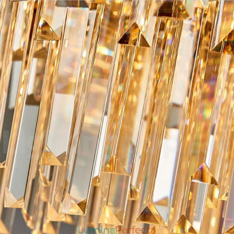 Anul acesta Sala de expoziții Candelabru cu pandantiv din cristal K9 de lux postmodern de aur