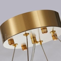 Sala de expoziții Candelabru cu pandantiv din cristal K9 rotund de lux, auriu, plus negru