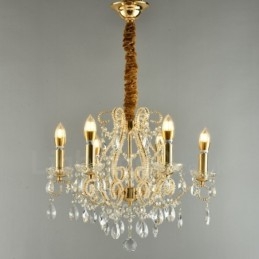 6 Lumini Aur Argintiu Stil American Candelabru Cristal Pendant Magazin de Lumini