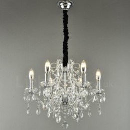 6 Lumini Aur Argintiu Stil American Candelabru Cristal Pendant Magazin de Lumini