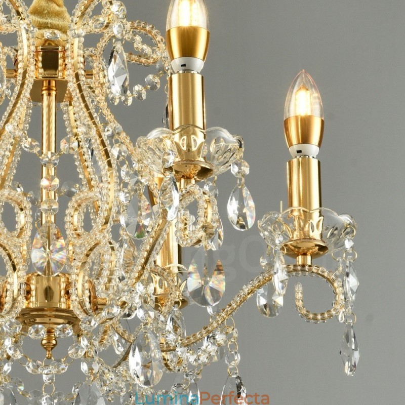 6 Lumini Aur Argintiu Stil American Candelabru Cristal Pendant Magazin de Lumini