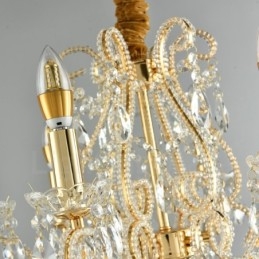 6 Lumini Aur Argintiu Stil American Candelabru Cristal Pendant Magazin de Lumini