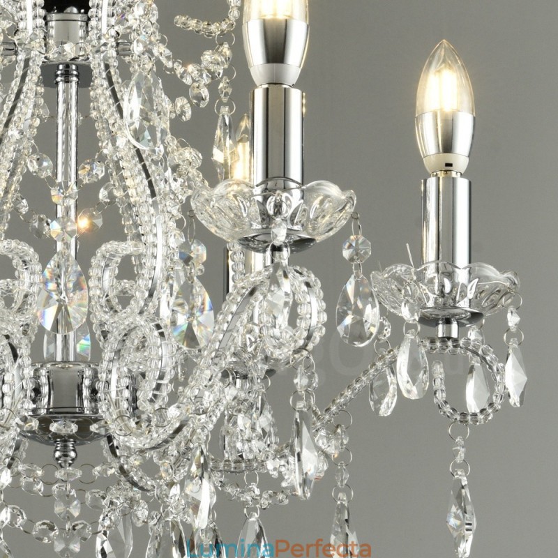 6 Lumini Aur Argintiu Stil American Candelabru Cristal Pendant Magazin de Lumini