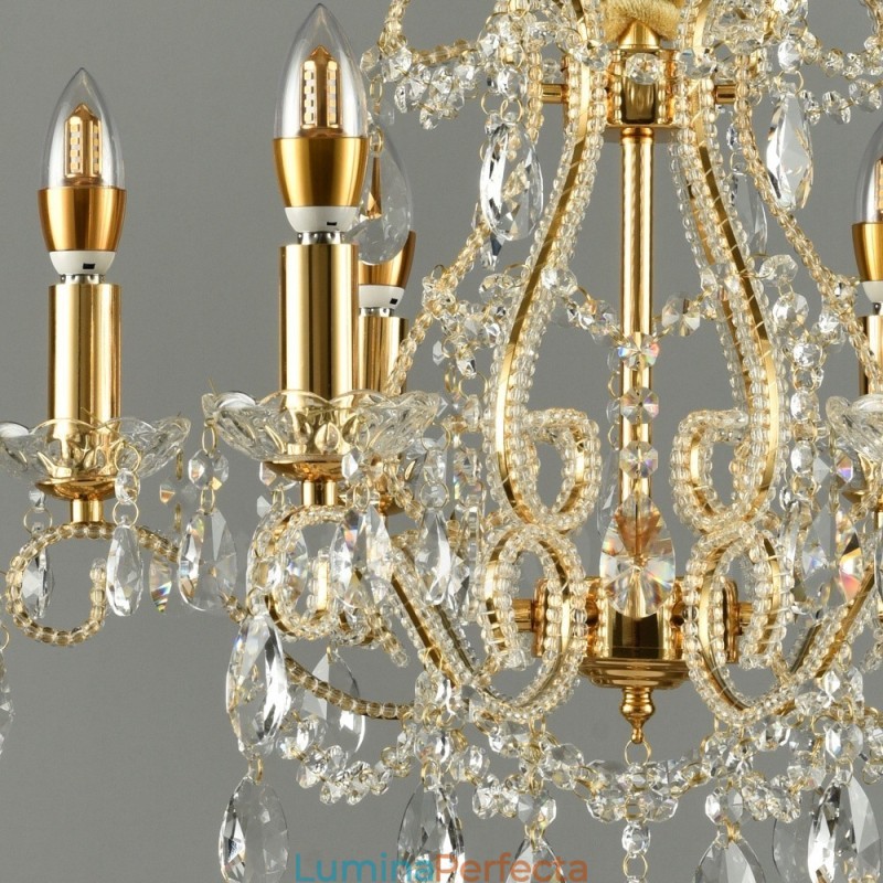 6 Lumini Aur Argintiu Stil American Candelabru Cristal Pendant Magazin de Lumini