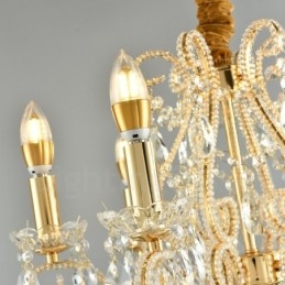 6 Lumini Aur Argintiu Stil American Candelabru Cristal Pendant Magazin de Lumini