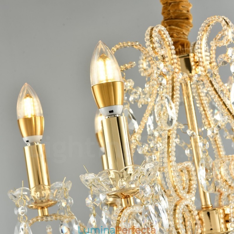 6 Lumini Aur Argintiu Stil American Candelabru Cristal Pendant Magazin de Lumini
