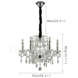 6 Lumini Aur Argintiu Stil American Candelabru Cristal Pendant Magazin de Lumini