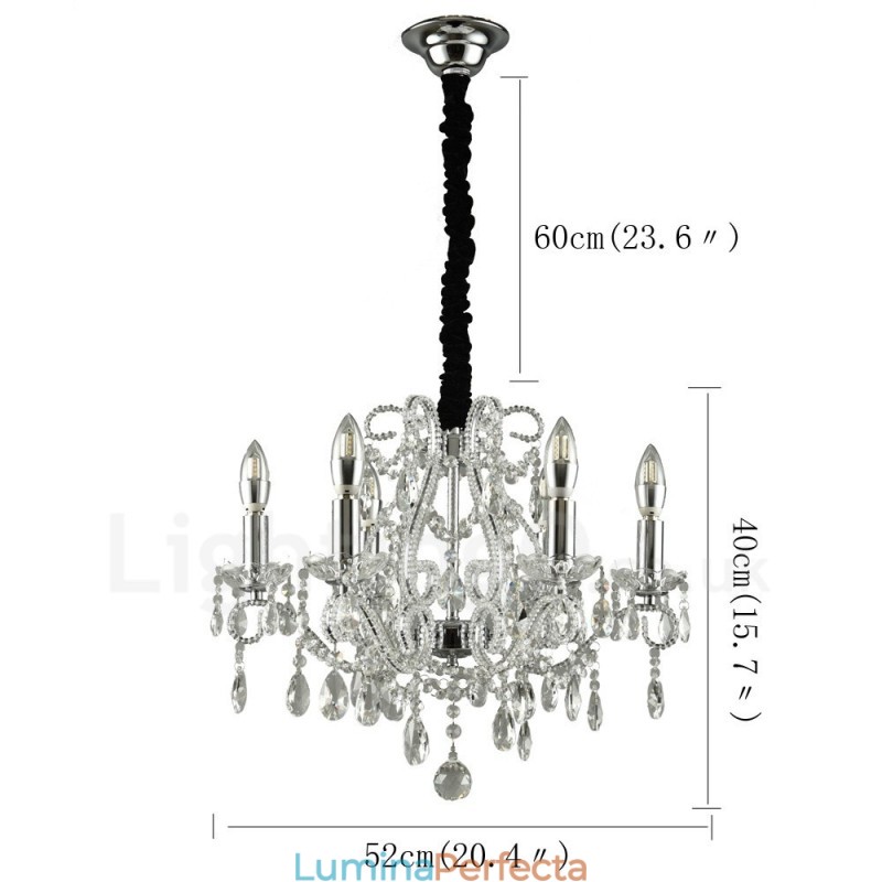 6 Lumini Aur Argintiu Stil American Candelabru Cristal Pendant Magazin de Lumini