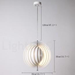 Lampă de suspendare DIY postmodernă Globe White Rotate