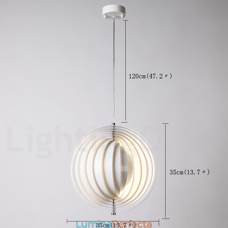 Lampă de suspendare DIY postmodernă Globe White Rotate