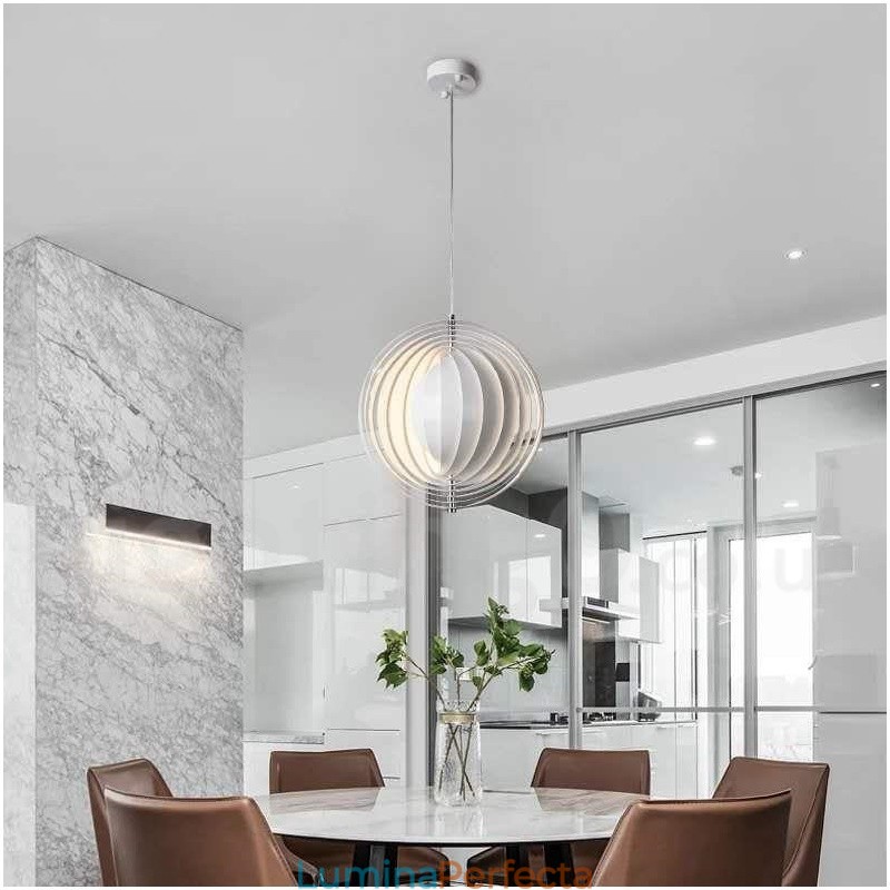 Lampă de suspendare DIY postmodernă Globe White Rotate