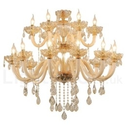18 (12+6) Candelabru elegant din cristal de culoare șampanie deschisă