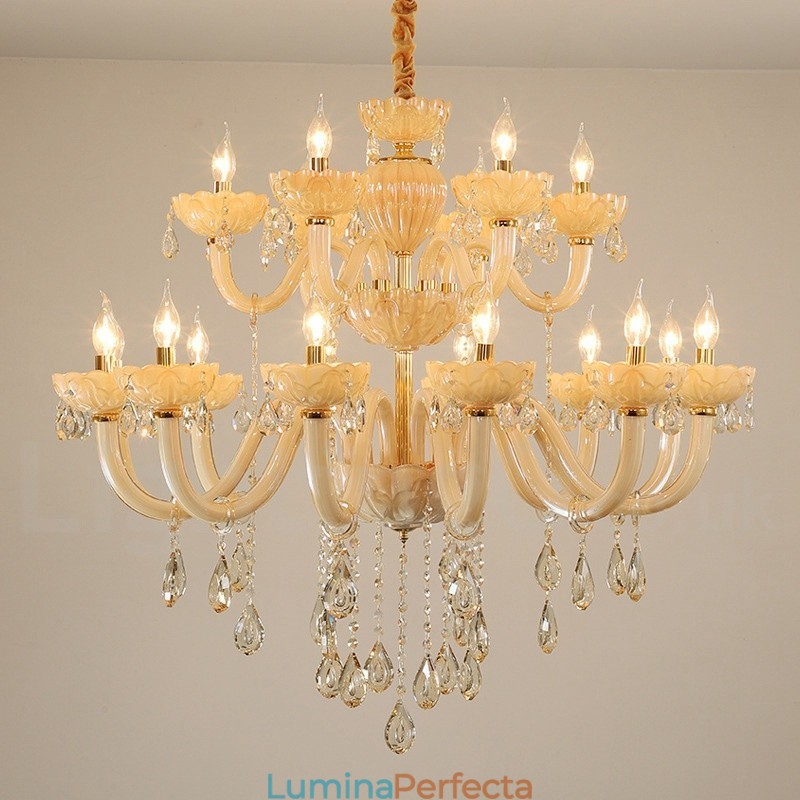 18 (12+6) Lumânare de cristal de șampanie, de lux