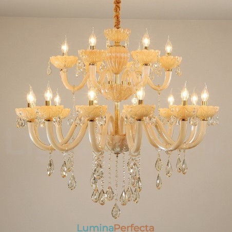 18 (12+6) Lumânare de cristal de șampanie, de lux 18 (12+6) Lumânare de cristal de șampanie, de lux