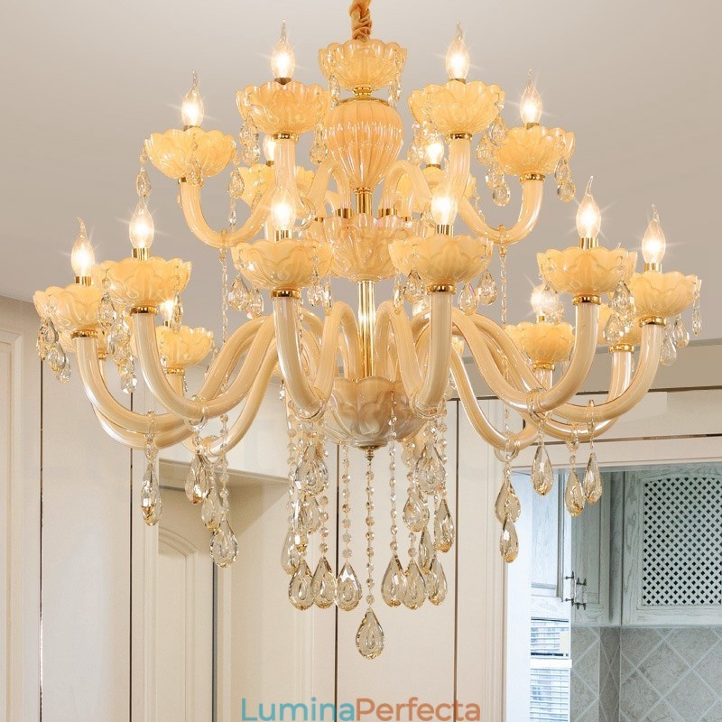 18 (12+6) Lumânare de cristal de șampanie, de lux
