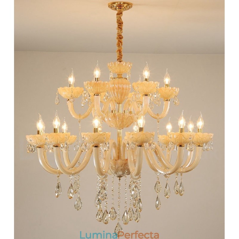 18 (12+6) Lumânare de cristal de șampanie, de lux