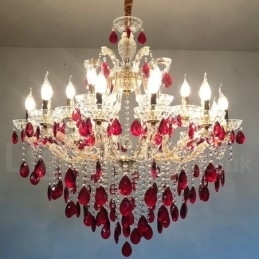 18 (12+6) Lumânare de aur, de lux, de cristal roșu