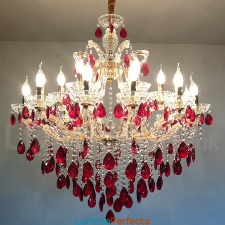 18 (12+6) Lumânare de aur, de lux, de cristal roșu 18 (12+6) Lumânare de aur, de lux, de cristal roșu