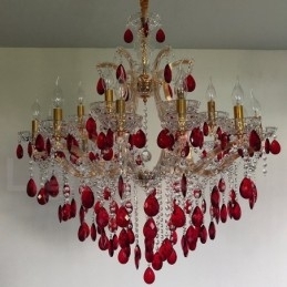 18 (12+6) Lumânare de aur, de lux, de cristal roșu