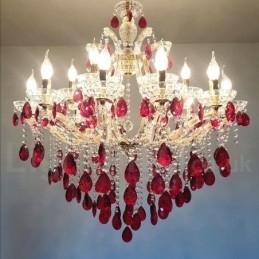 18 (12+6) Lumânare de aur, de lux, de cristal roșu