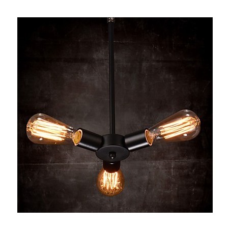 Lampă suspendată 3 Lumini Fier forjat în stil rustic Lampă suspendată 3 Lumini Fier forjat în stil rustic