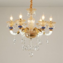Candelabru de șampanie, modern și contemporan, cu 6 lumini, cu cristal