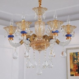Candelabru de șampanie, modern și contemporan, cu 6 lumini, cu cristal