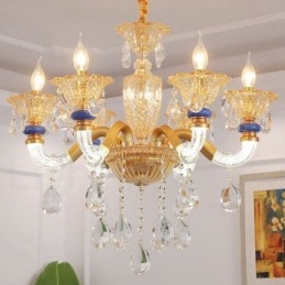Candelabru de șampanie, modern și contemporan, cu 6 lumini, cu cristal