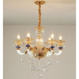 Candelabru de șampanie, modern și contemporan, cu 6 lumini, cu cristal