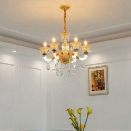 Candelabru de șampanie, modern și contemporan, cu 6 lumini, cu cristal